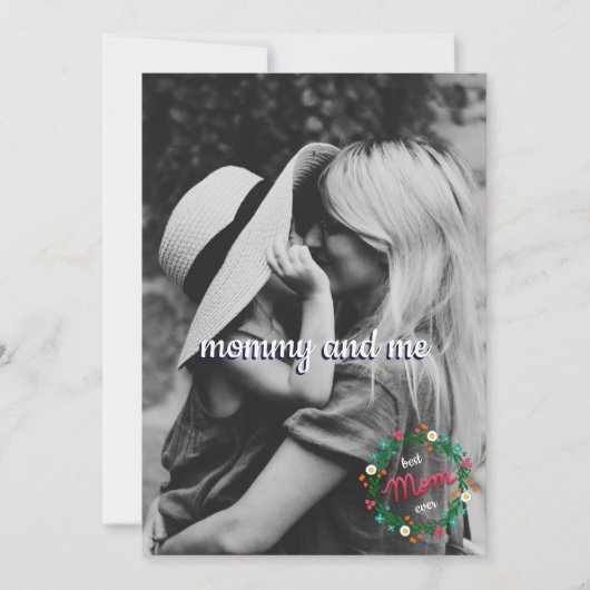 All Over Photo Mommy and Meフォークフローラリース シーズンカード (正面)