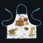 All-Over Print Apron エプロン<br><div class="desc">Small, round, and brave beyond belief, Hannibal the hedgehog blasts from the circus cannon with surprising enthusiasm. With his tiny goggles and heroic bravery, he arcs across the big top like a shooting star. A pint-sized performer with gigantic courage. You can find lots of other Dingaling Brothers Circus products in...</div>