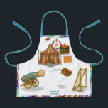 All-Over Print Apron エプロン<br><div class="desc">Small, round, and brave beyond belief, Hannibal the hedgehog blasts from the circus cannon with surprising enthusiasm. With his tiny goggles and heroic bravery, he arcs across the big top like a shooting star. A pint-sized performer with gigantic courage. You can find lots of other Dingaling Brothers Circus products in...</div>