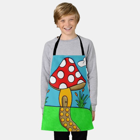 All-Over Print Apron エプロン (着用した状態)