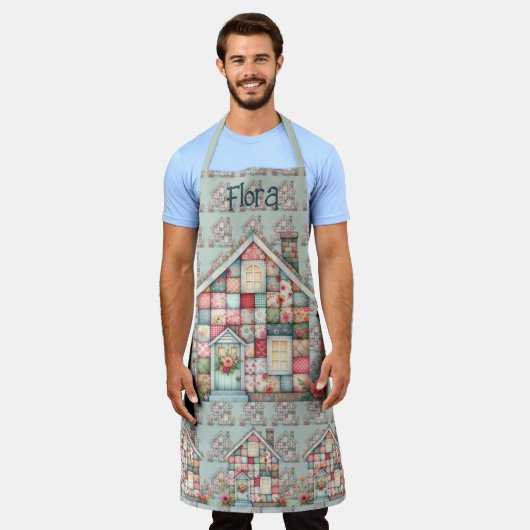 All-Over Print Apron エプロン (着用した状態)