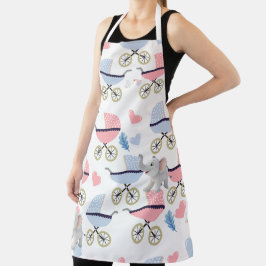 All Over Print Apron Baby Stork Stroller Elephant  エプロン