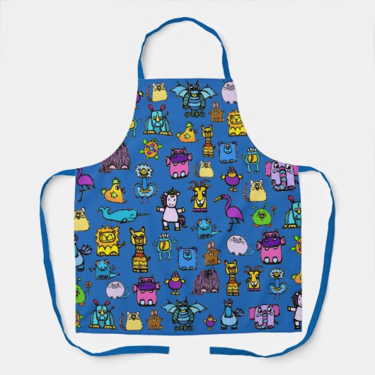 All-Over Print Apron - Blue (Adult) エプロン (正面)