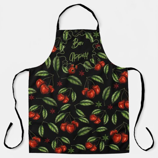 All-Over Print Apron Bon Appétit con Cerazas エプロン (正面)