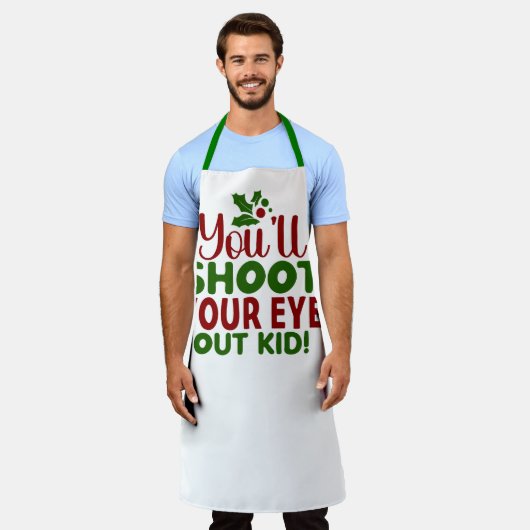 All-Over Print Apron-Classic Holiday Quote エプロン (着用した状態)