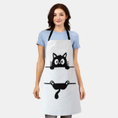 All-Over Print Apron ,cute cat design エプロン (着用した状態)