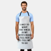 All Over Print Apron Husband Wife's Joke エプロン (着用した状態)