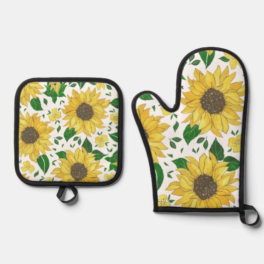 All-Over Print Apron, Medium 26"x30 鍋つかみ&鍋敷きセット (正面)