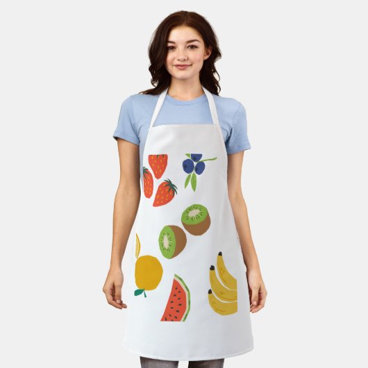 All-Over Print Apron, Medium fruits  エプロン (着用した状態)