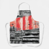 All-Over Print Apron, Medium – Red Pulse Abstract  エプロン (正面)