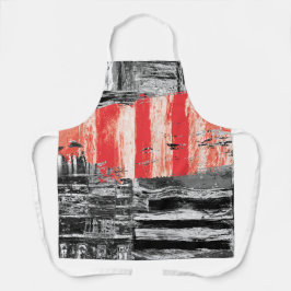 All-Over Print Apron, Medium – Red Pulse Abstract  エプロン