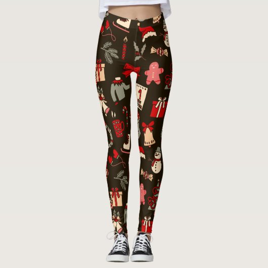 All Over Printed Christmas Leggings レギンス (正面)