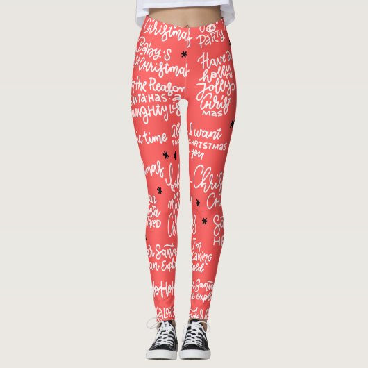 All Over Printed Christmas Leggings レギンス (正面)