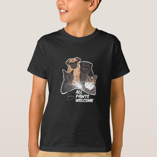 All Pawts Welcome Kids'Basic T-Shirt Tシャツ (正面)