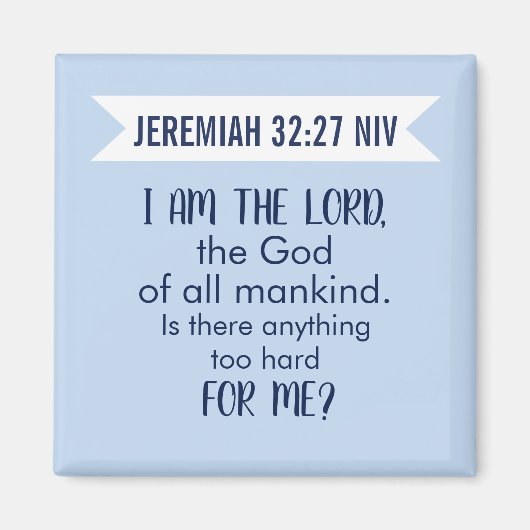 All Powerful God Bible Verse Pastel Blue Faith マグネット (正面)