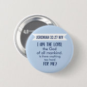 All Powerful God Bible Verse Pastel Blue Faith 缶バッジ (正面&裏面)