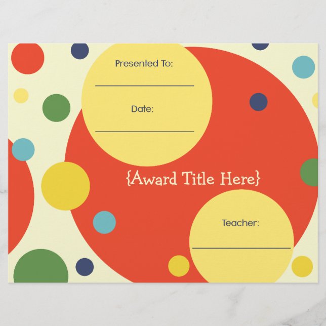 All Purpose Classroom Achievement Award Certificat (正面)