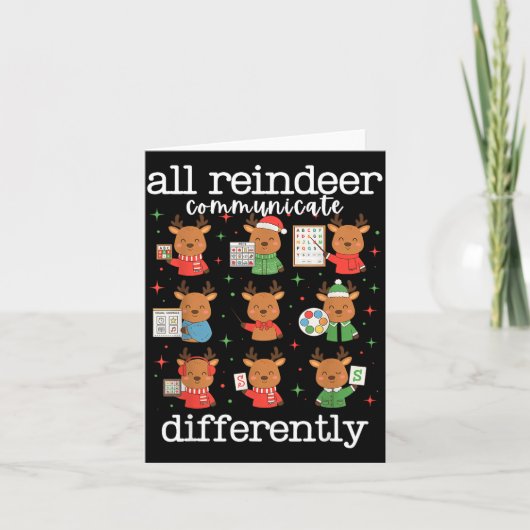 All Reindeer Communicate Differently Xmas Autism A カード (正面)