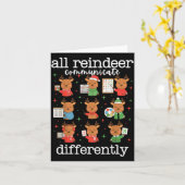 All Reindeer Communicate Differently Xmas Autism A カード (黄色い花)