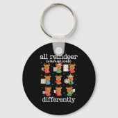 All Reindeer Communicate Differently Xmas Autism A キーホルダー (正面)