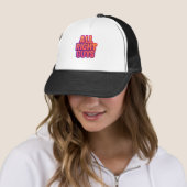 All Right Guys Funny Trucker Hat | Retro 3D Text キャップ (インサイチュ)