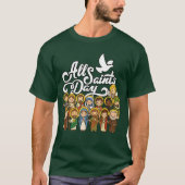 All Saints Day Catholic St Joseph Mary Therese Mic Tシャツ (正面)