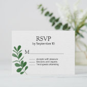All Seasons緑結婚の葉 出欠カード (スタンド正面)