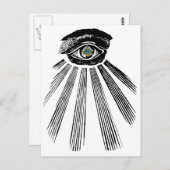 All See Eye SquareとCompass Masonic ポストカード (正面/裏面)
