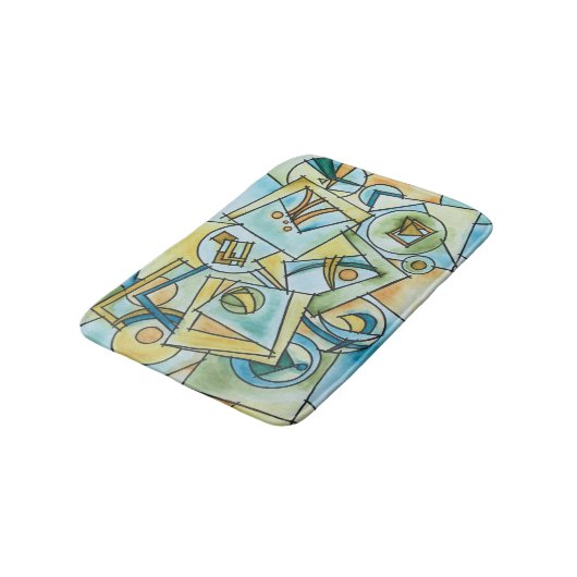 All Shapes And Sizes – バウハウスモダンジオメトリック バスマット (アングル)