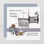 All Sportsベビー写真報告テンプレート 案内状 (正面/裏面)