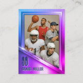 All Sports Custom Trading Card, Neon Chrome Steel  コーリングカード (正面)