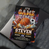 All Sports Game Time Birthday Party - Sport 招待状