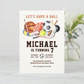 All Sports Let's Have a Ball Boy Birthday  招待状 (スタンド正面)