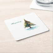 All spruced up スクエアペーパーコースター (アングル)