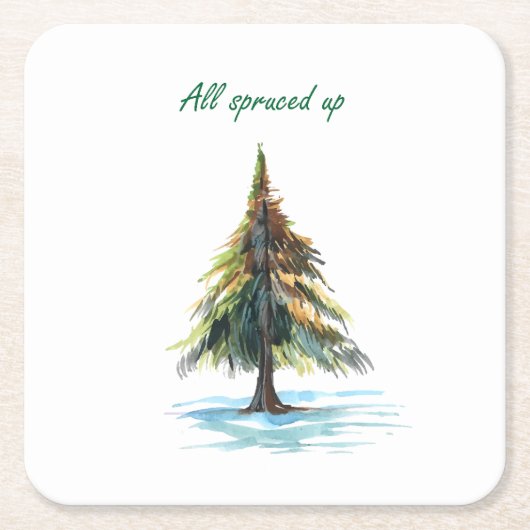 All spruced up スクエアペーパーコースター (正面)