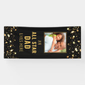 ALL STARパパが住む黒い金ゴールド星写真 横断幕 (横)