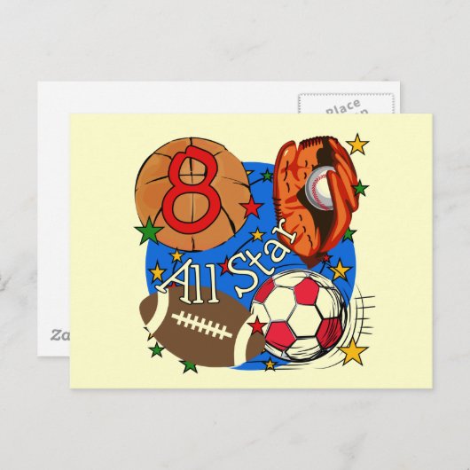 All Star 8誕生日Tシャツとギフト ポストカード (正面/裏面)