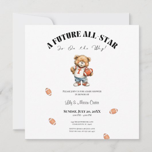 All-Star Baby Shower Invite | Future All-Star 招待状 (正面)