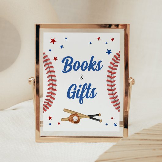 All Star Baseball Baby Shower Books and Gives ポスター