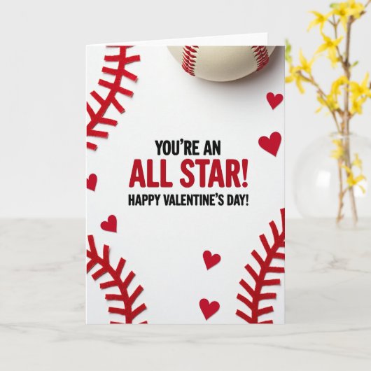 All Star Baseball Valentine Card カード (黄色い花)