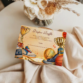 All Star Basketball Baby Shower Diapper Raffle エンクロージャーカード