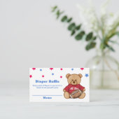 All Star Bear Football Diaper Raffle Baby Shower  エンクロージャーカード (スタンド正面)