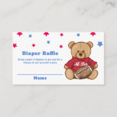 All Star Bear Football Diaper Raffle Baby Shower  エンクロージャーカード (正面)