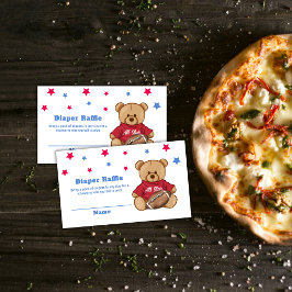 All Star Bear Football Diaper Raffle Baby Shower  エンクロージャーカード