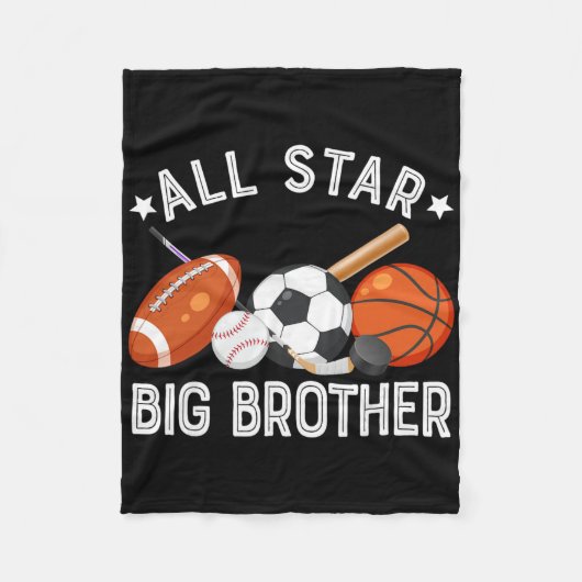 All Star Big Brother Of The Birthday Sketll Soccer フリースブランケット (正面)