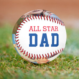 ALL STAR DAD 父の日 二枚の写真入り オリジナルギフト 野球ボール