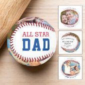 ALL STAR DAD 父の日 二枚の写真入り オリジナルギフト 野球ボール