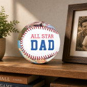 ALL STAR DAD 父の日 二枚の写真入り オリジナルギフト 野球ボール
