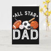 All Star Dad Of The Birthday Boy Sketll Soccer Spo カード (黄色い花)