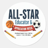 All‑Star Educator Appreciation Stickers ラウンドシール (正面)
